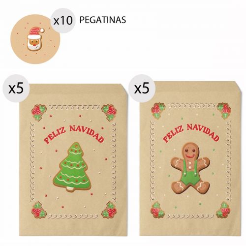 JUEGO DE 10 SOBRES DE REGALO 16X24 SWEET CHRISTMAS (10/20 - 40)